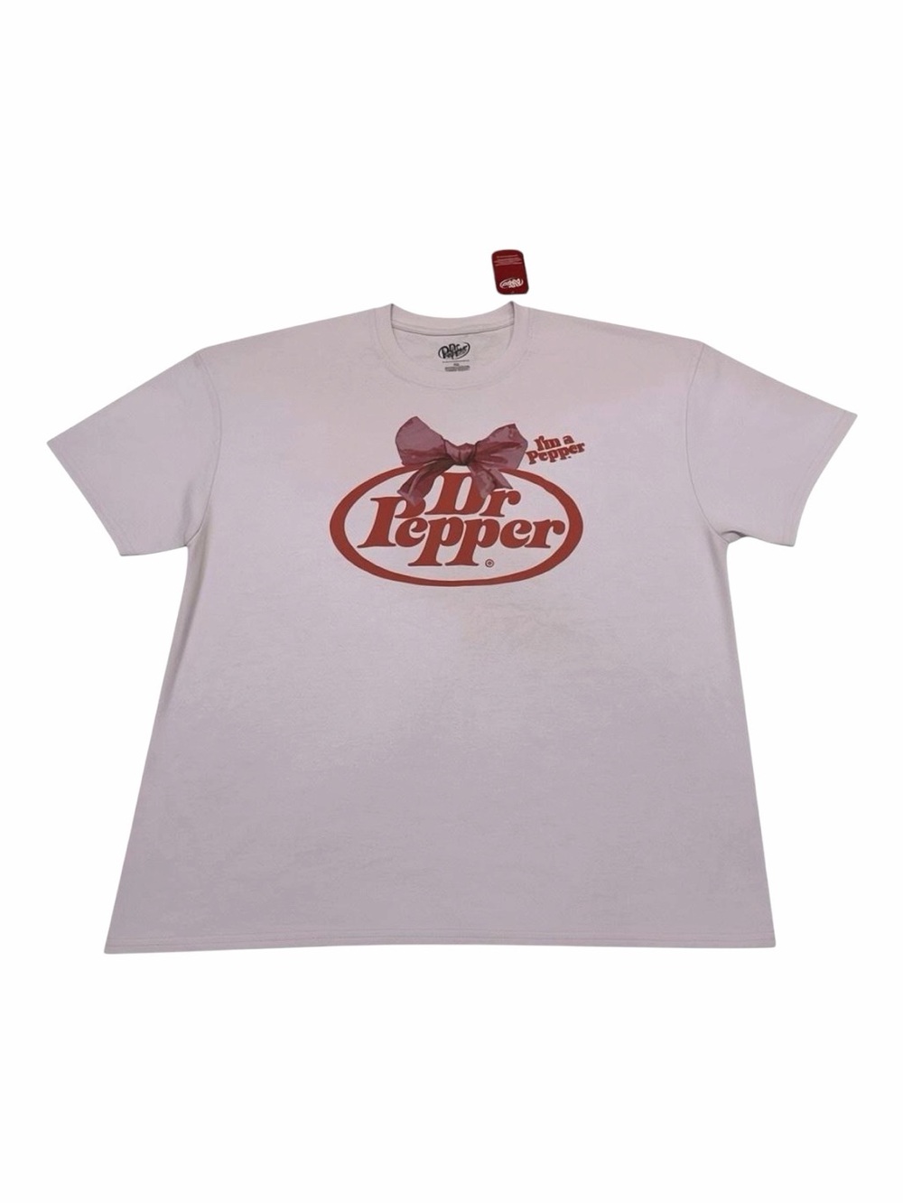 Dr Pepper Im a Pepper Graphic T-Shirt Orchid‎ Tint Pink Bow XXL Soda NWT